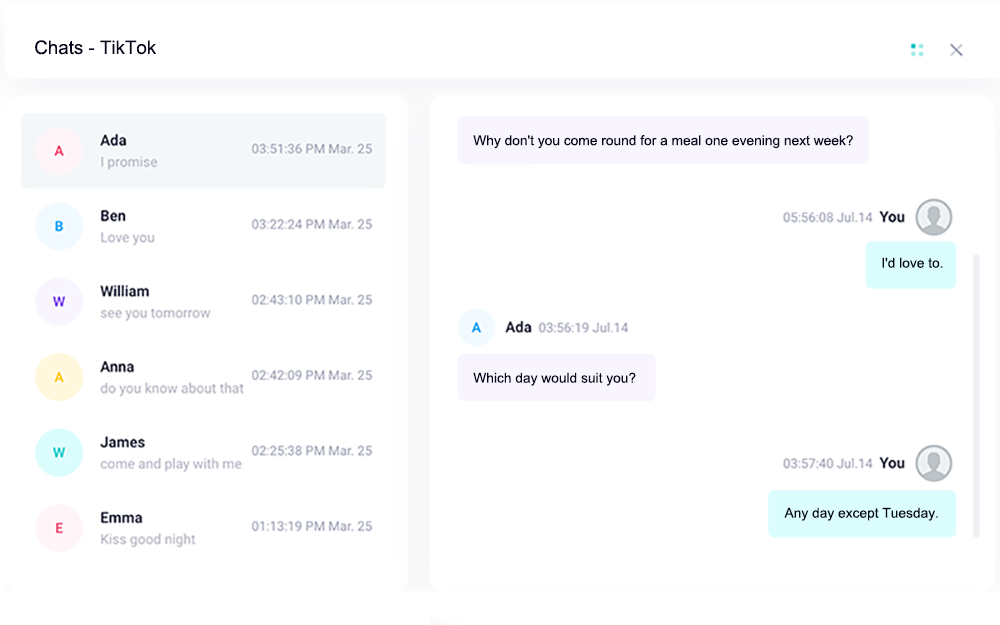 Espionner les messages de chat TikTok